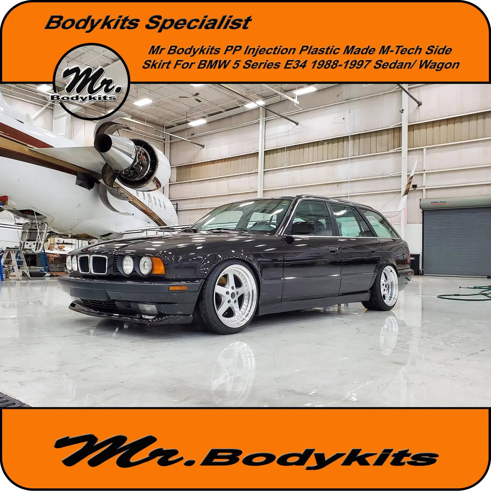 M-Tech Style Side Skirt For BMW 5 Series E34 Sedan/ Wagon 1988-1997, Mr Bodykits