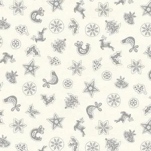 Makower Fabric | Scandi 23 | Scatter | Silver