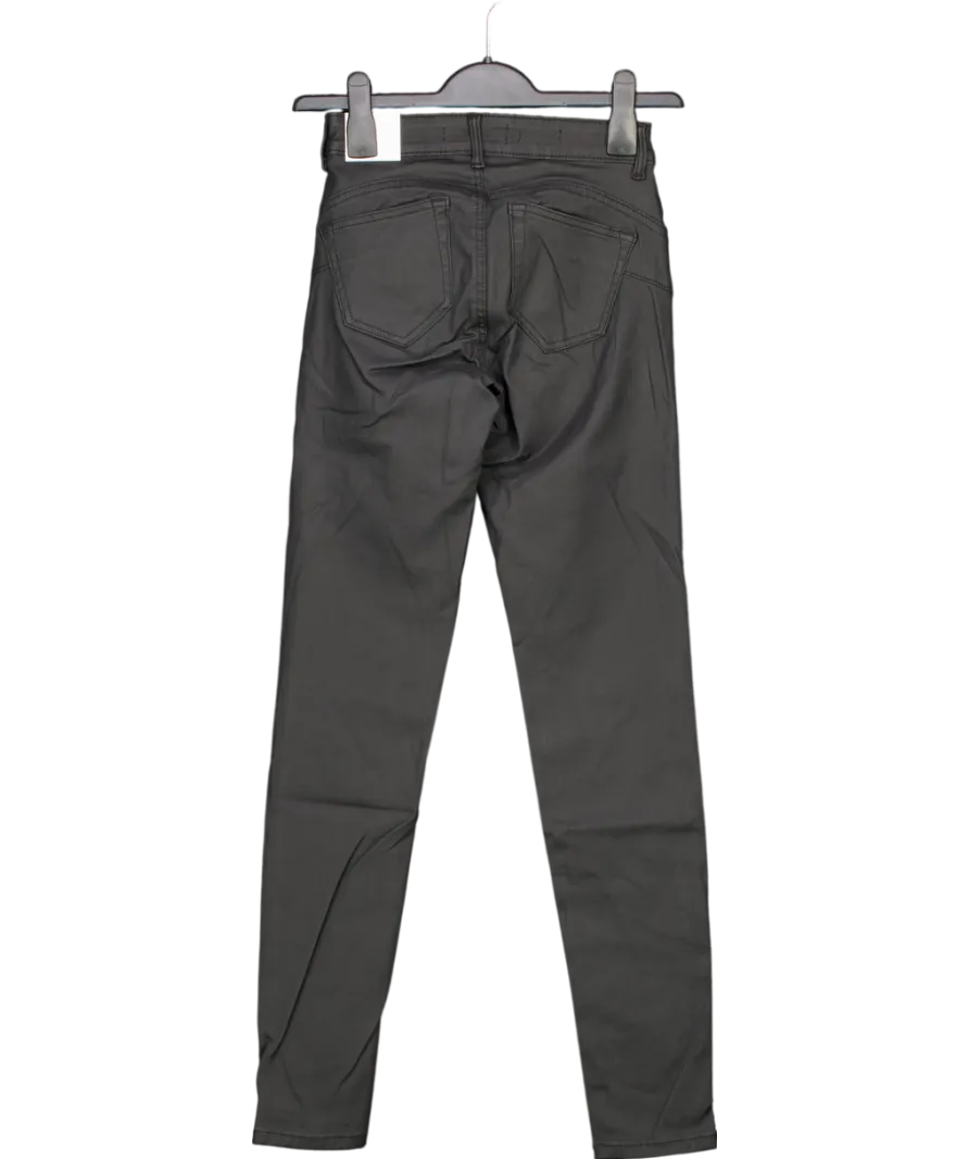 MANGO Black Leather-effect Skinny Trousers UK 6