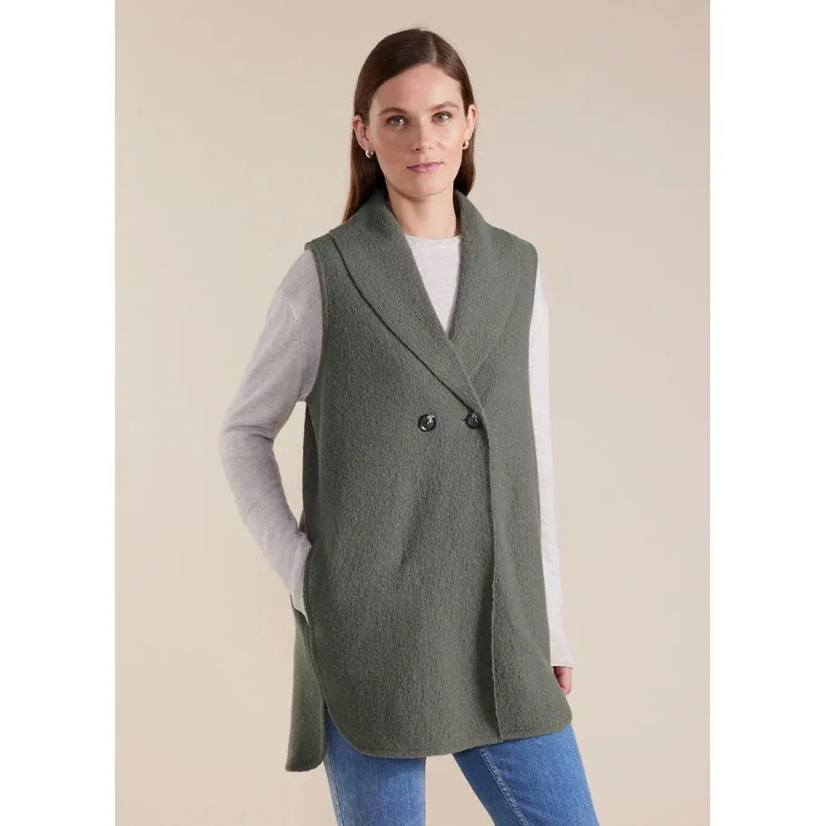 MARCO POLO LONGLINE BOILED WOOL VEST