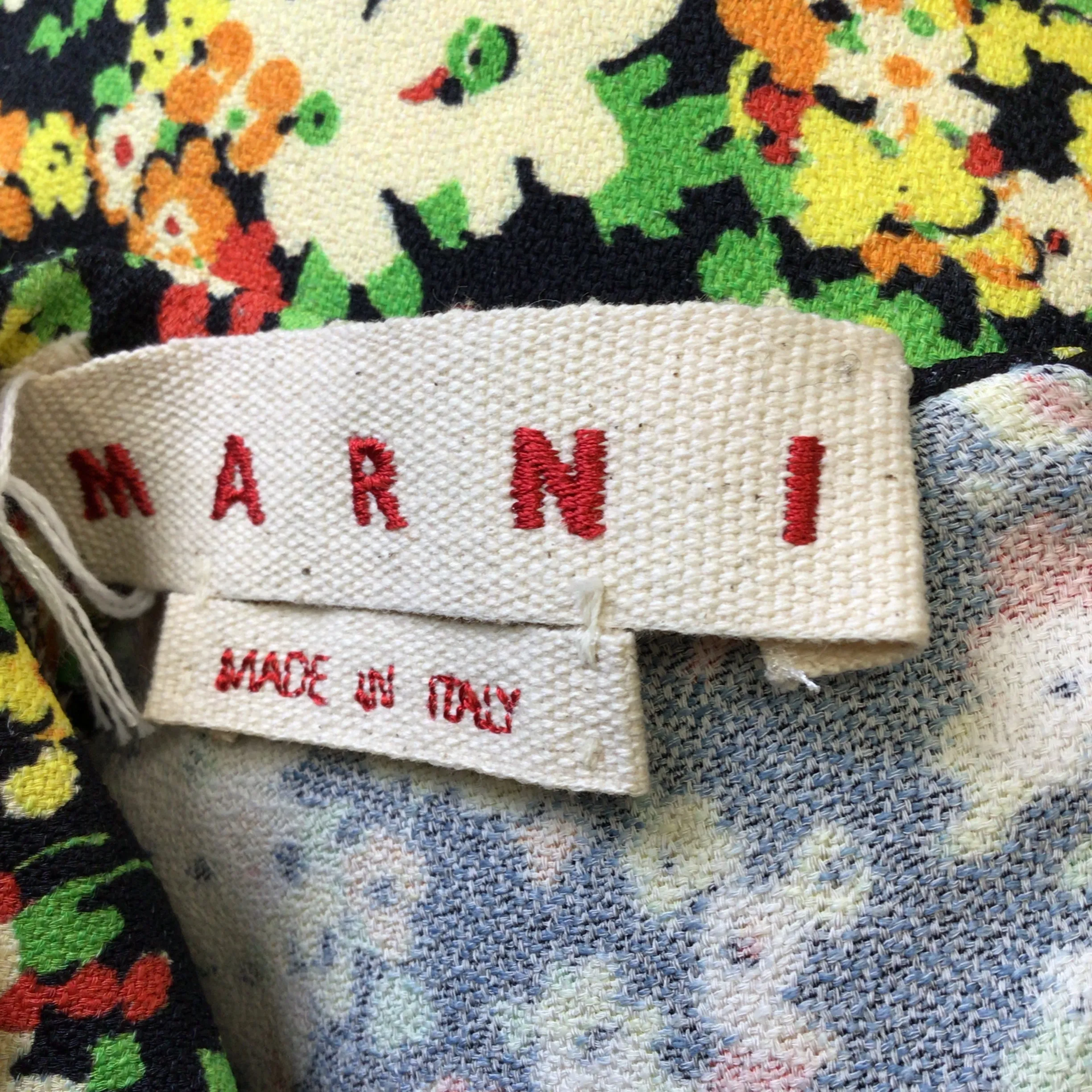 Marni Black Multi Lovers Prairie Sable Floral Printed Sleeveless Cowl Neck Crepe Blouse