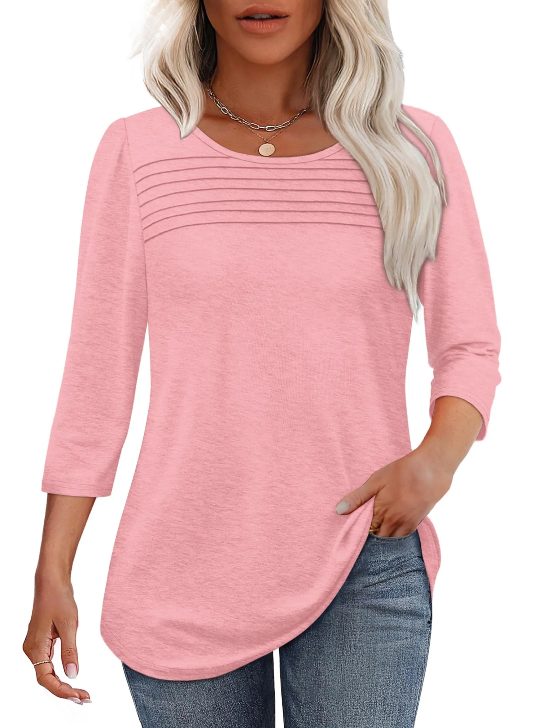 Maya | Pleated 3/4 Sleeve Top