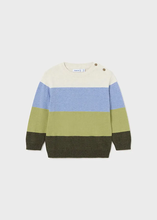Mayoral 2191 Check Shirt, 2536 Pale Blue Trousers and 2315 Stripe Jumper In Stock Now