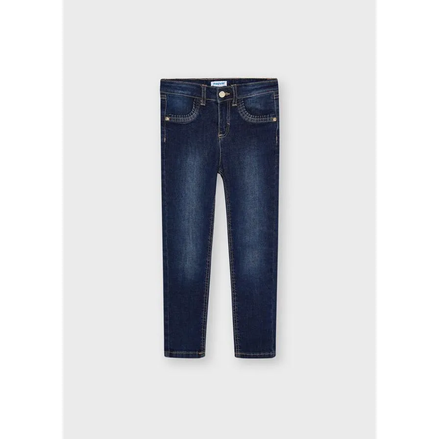 Mayoral Basic Skinny Denim Pants Girl - Dark Wash