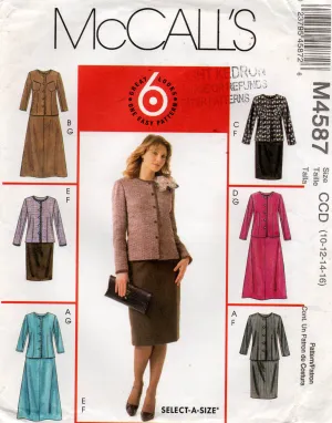 McCall's M4587 Womens Mix N Match Skirt Suits Out Of Print Sewing Pattern Size 10 - 16 UNCUT Factory Folded