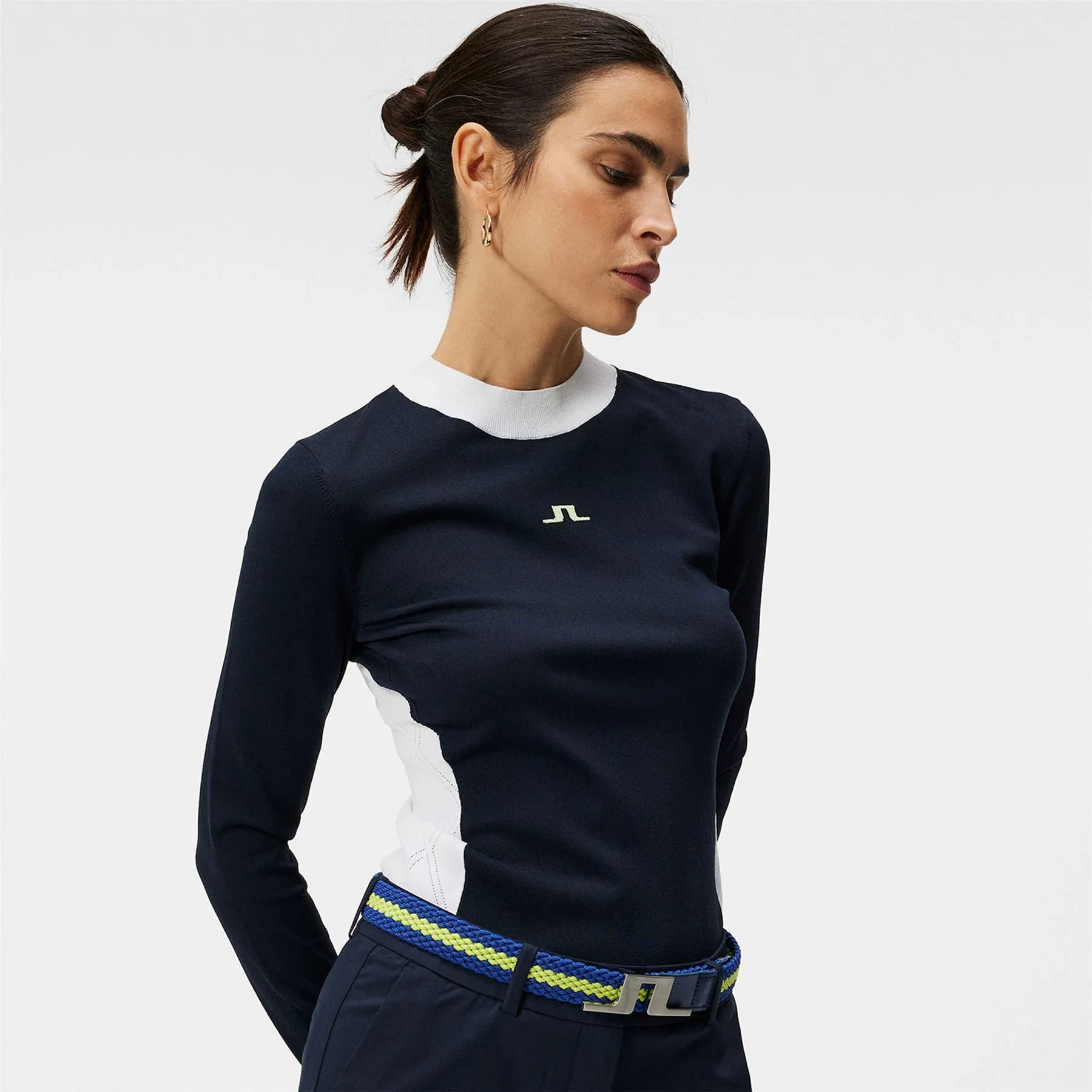 Meadow Mock Neck Knitted Sweater JL Navy