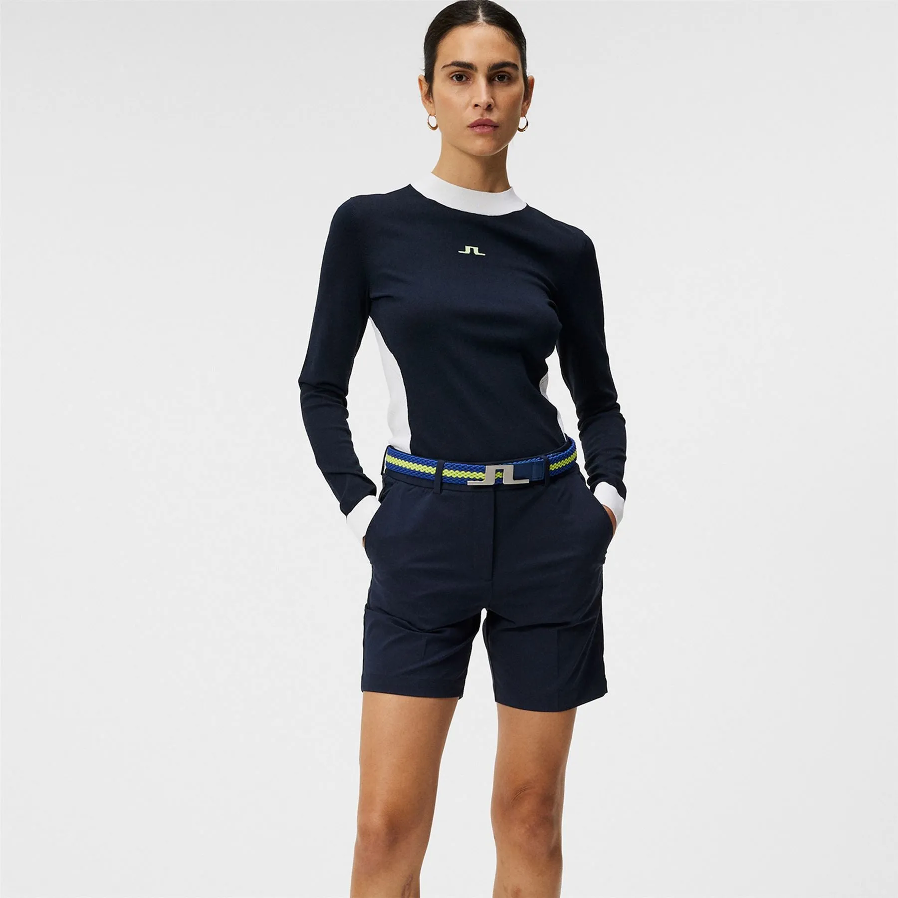 Meadow Mock Neck Knitted Sweater JL Navy