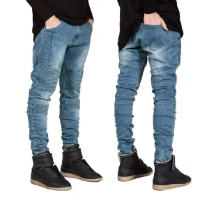 Men Skinny Jeans Men Runway Slim Racer Biker Jeans Strech Hiphop Jeans For Men Y2036