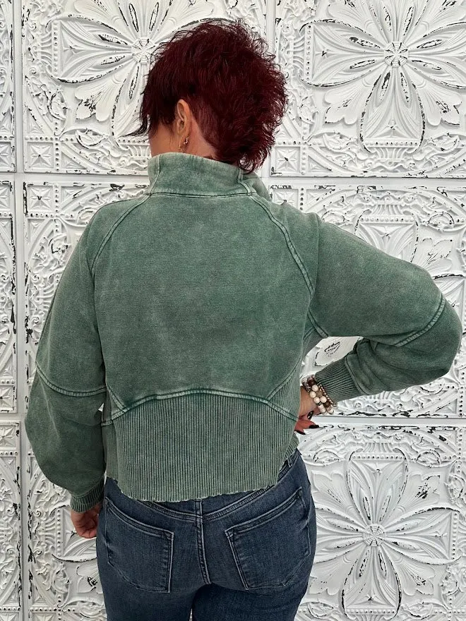 Mineral Wash Front Zip Jacket