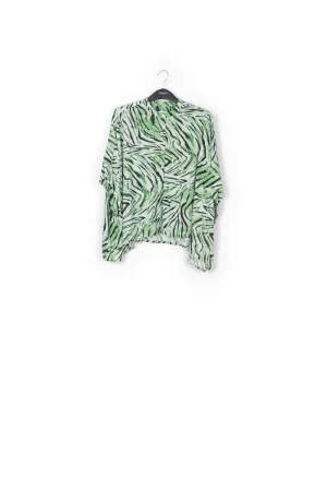 Mint green oversized top with tiger motif