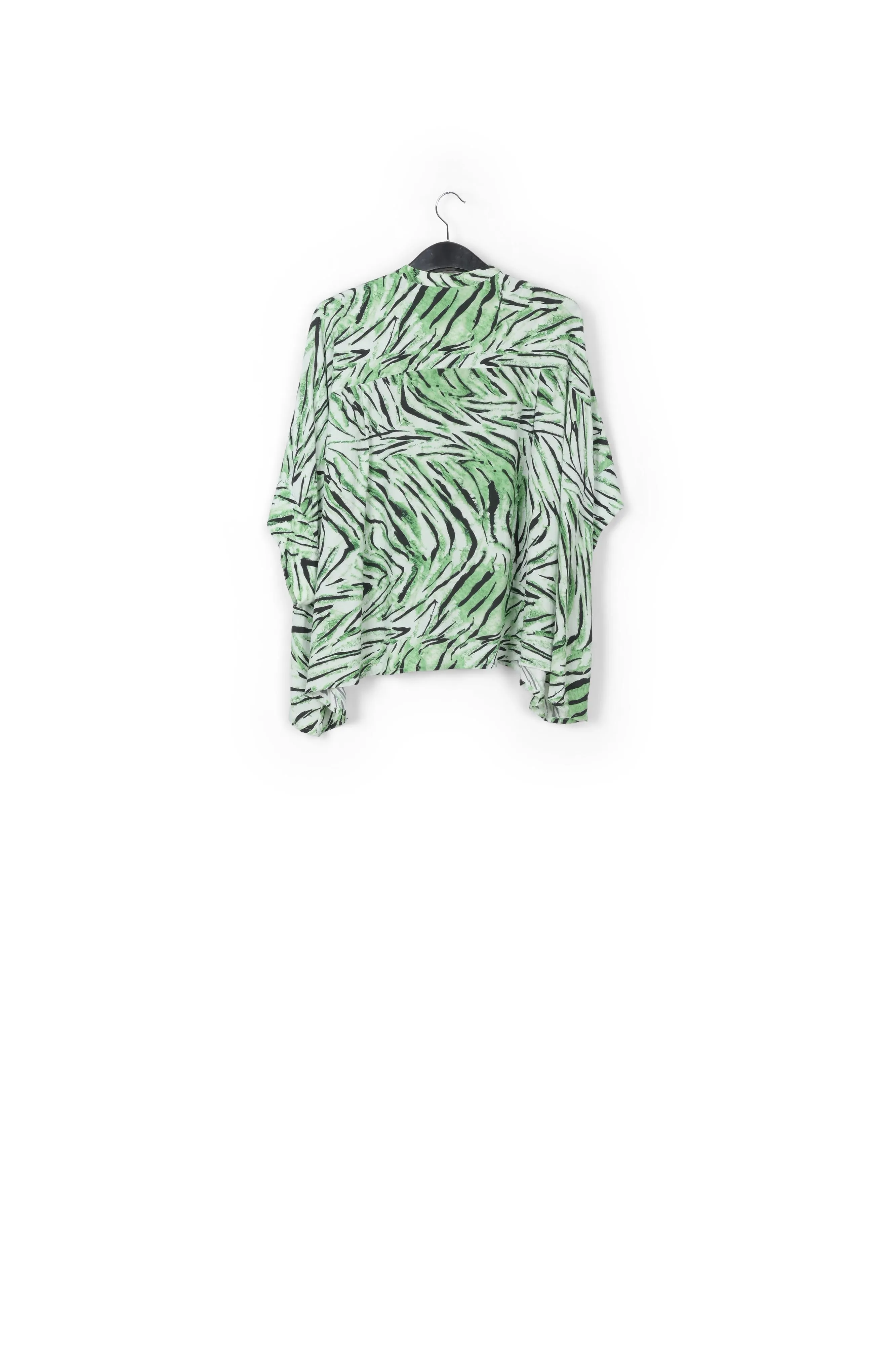 Mint green oversized top with tiger motif