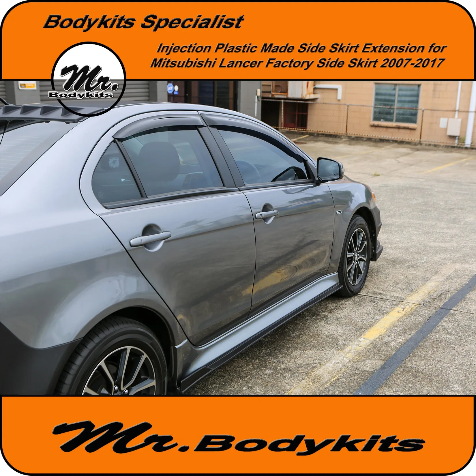 Mitsubishi Lancer (CJ CF) Side Skirts Extensions For Factory Side Skirt 2007-2017 by Mr Bodykits