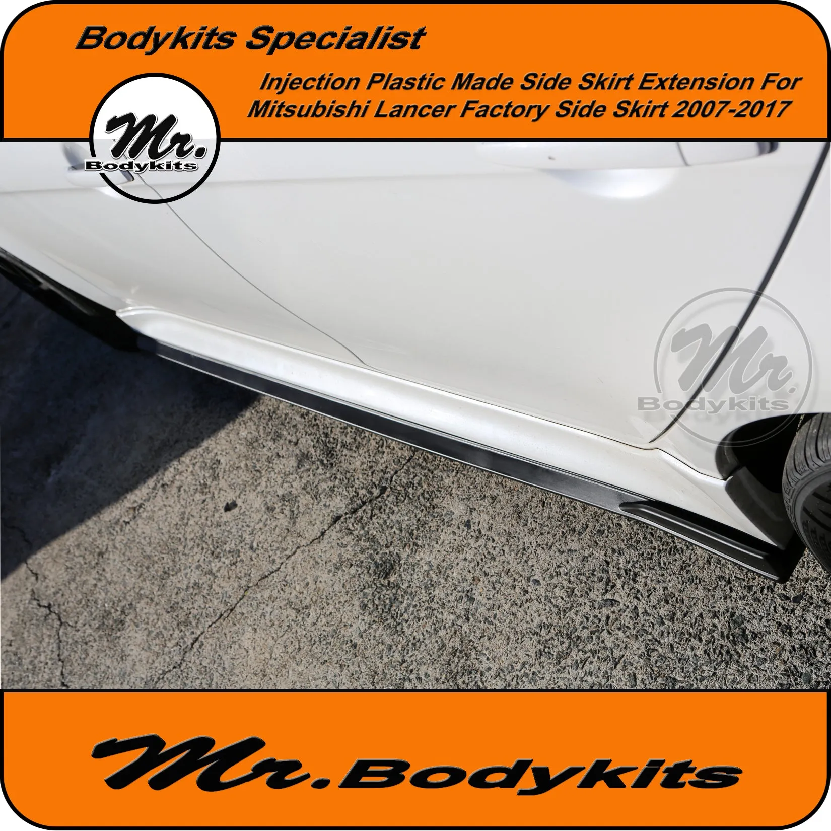 Mitsubishi Lancer (CJ CF) Side Skirts Extensions For Factory Side Skirt 2007-2017 by Mr Bodykits