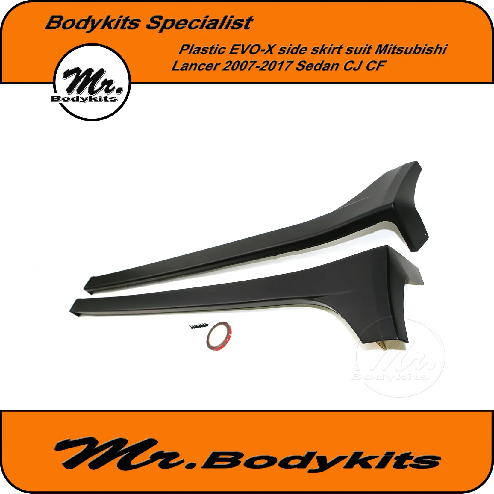 Mitsubishi Lancer Evolution X EVO-X Style Side Skirts Suit 2007-2017 CJ CF Sedan, Mr Bodykits