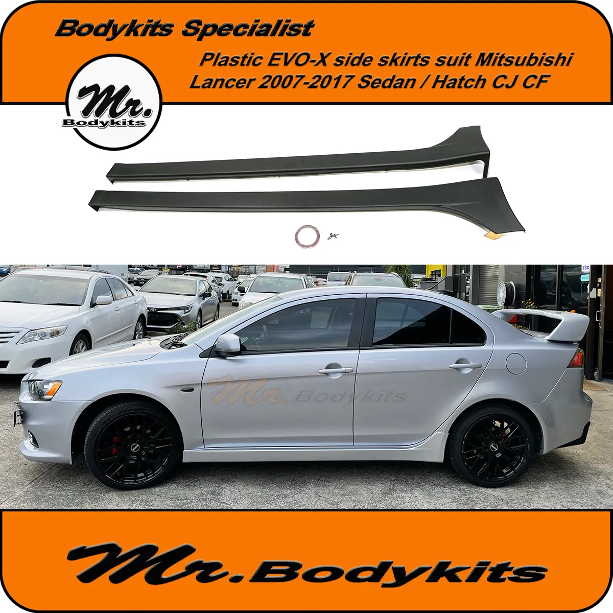 Mitsubishi Lancer Evolution X EVO-X Style Side Skirts Suit 2007-2017 CJ CF Sedan, Mr Bodykits