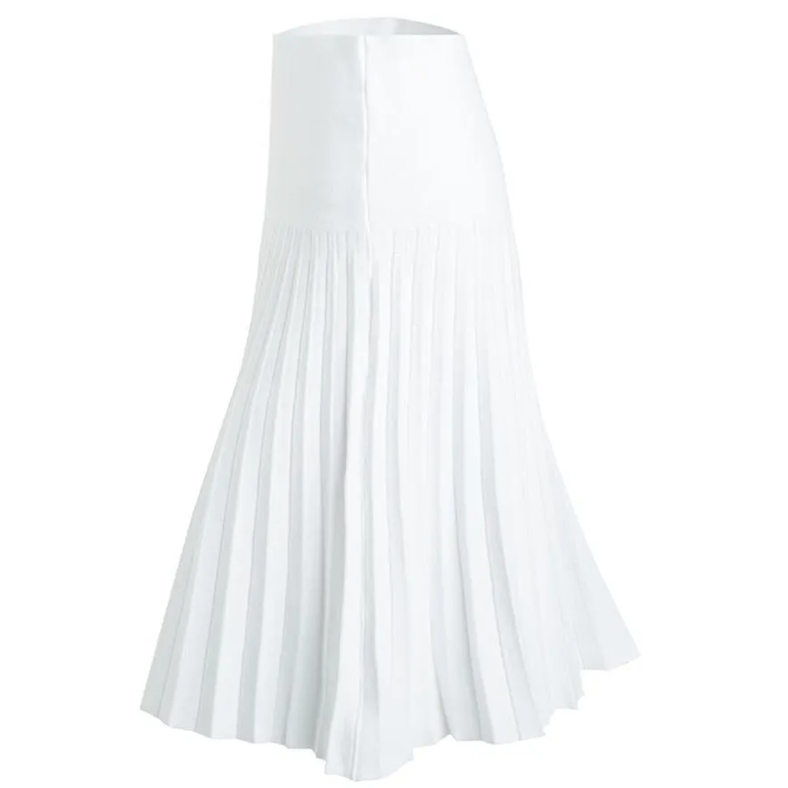 MM SUMMER PLEATED SKIRT- PURE WHITE. From Mia Mod