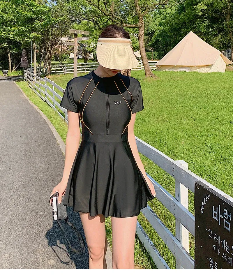 Modest Swimsuit With Skirt Beach Bathing Suits