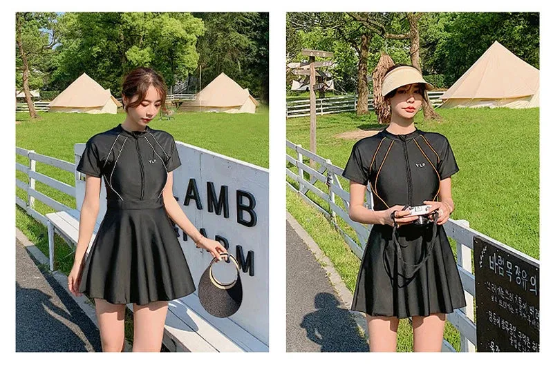 Modest Swimsuit With Skirt Beach Bathing Suits