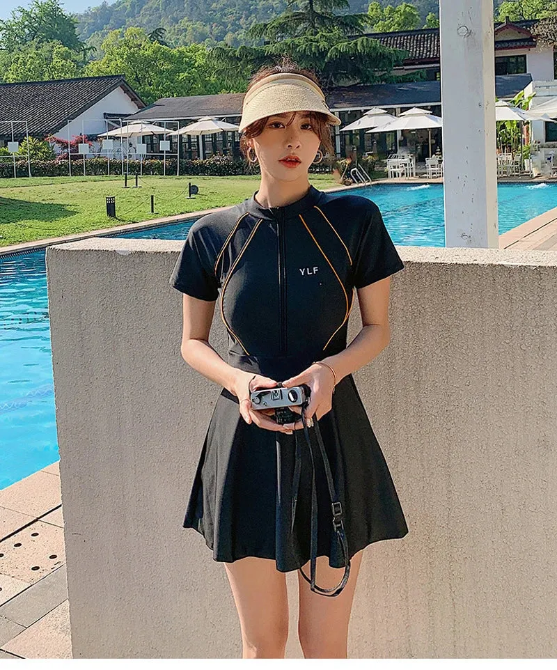 Modest Swimsuit With Skirt Beach Bathing Suits