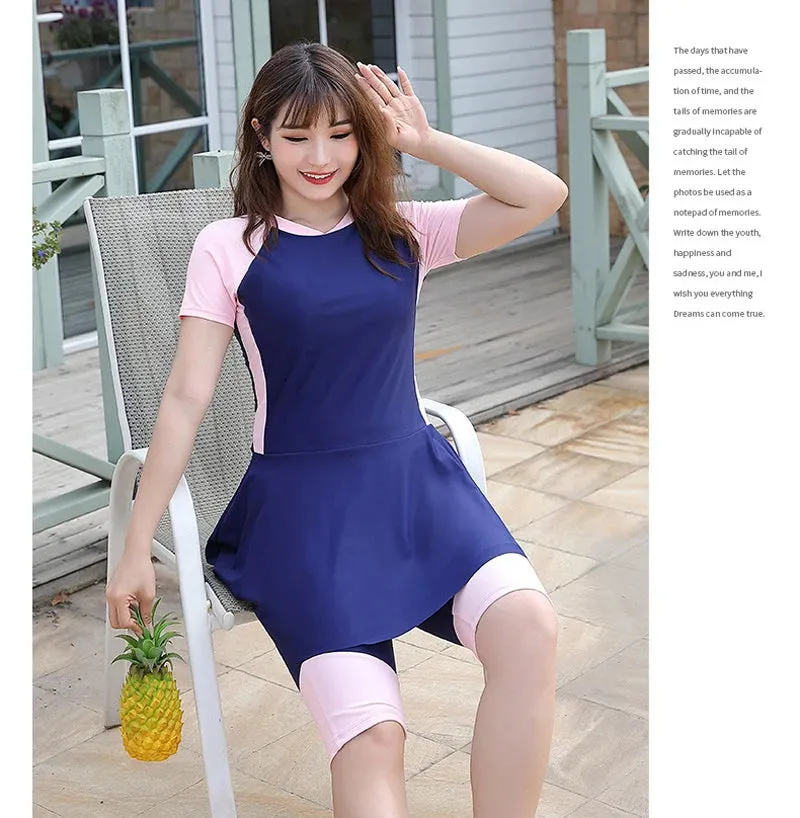 Modest Swimsuit With Skirt Beach Bathing Suits