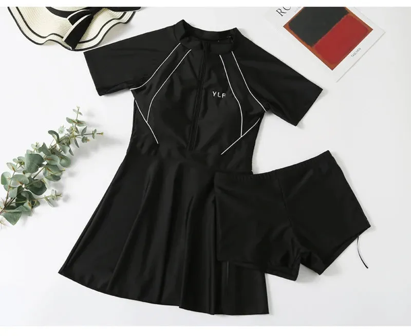 Modest Swimsuit With Skirt Beach Bathing Suits