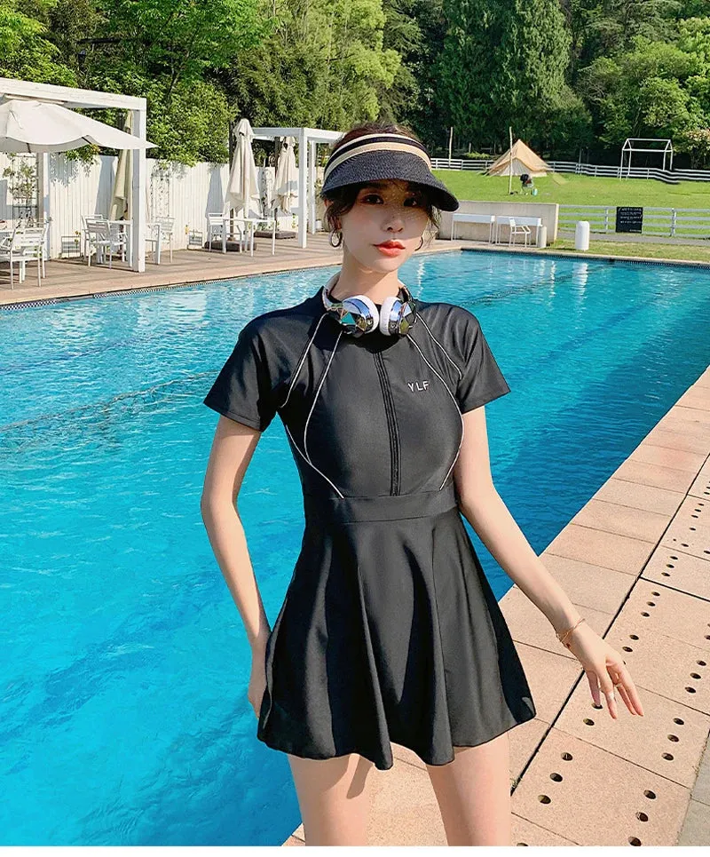 Modest Swimsuit With Skirt Beach Bathing Suits