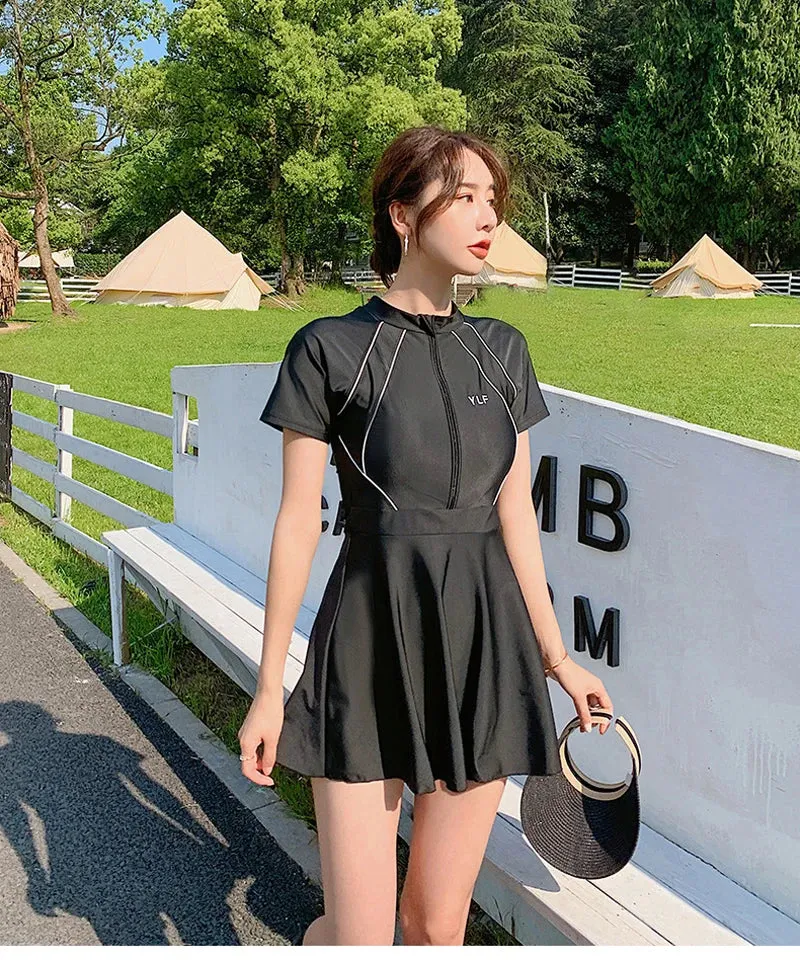 Modest Swimsuit With Skirt Beach Bathing Suits