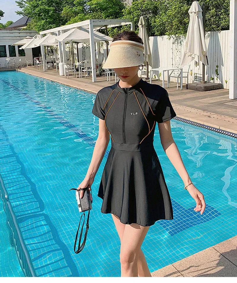 Modest Swimsuit With Skirt Beach Bathing Suits
