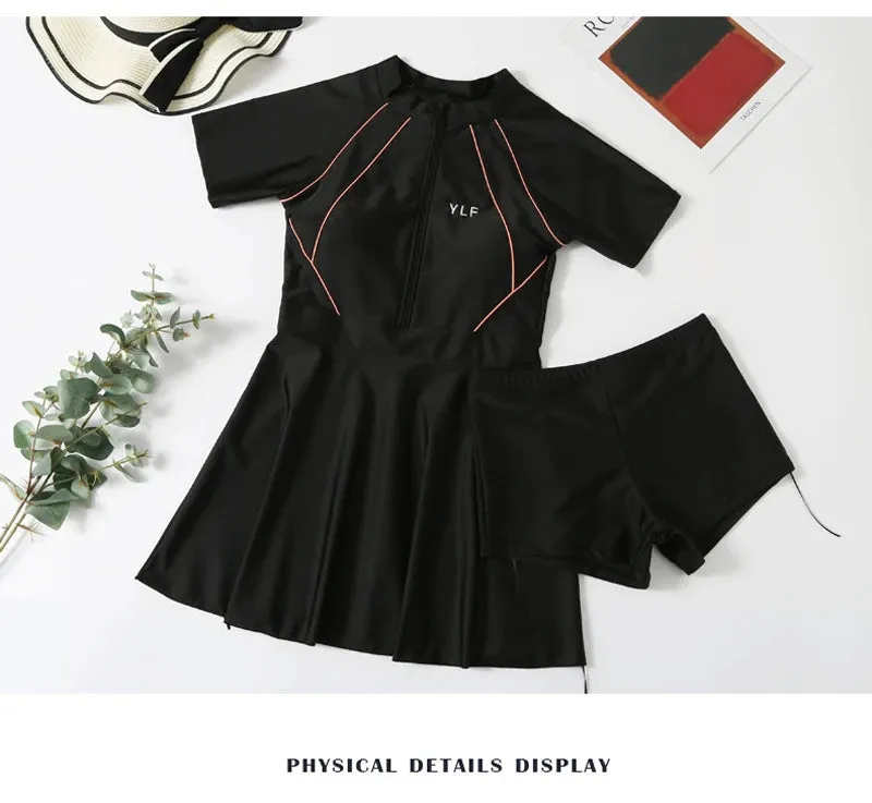 Modest Swimsuit With Skirt Beach Bathing Suits
