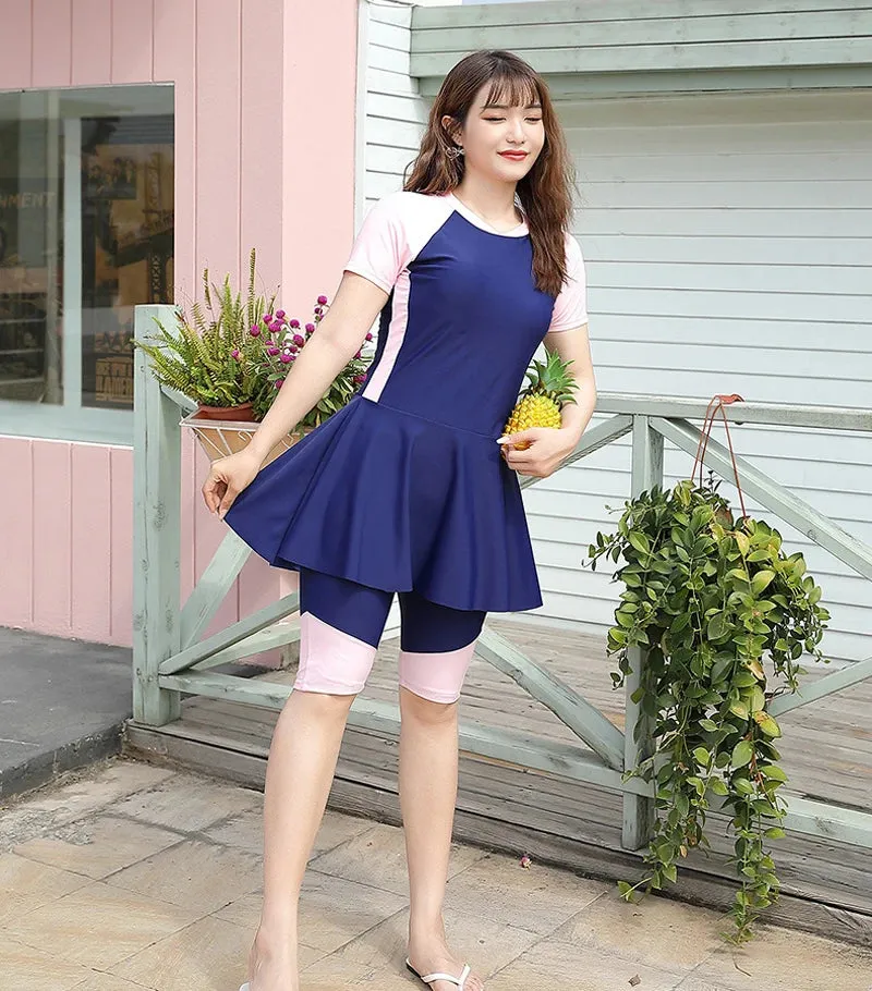 Modest Swimsuit With Skirt Beach Bathing Suits