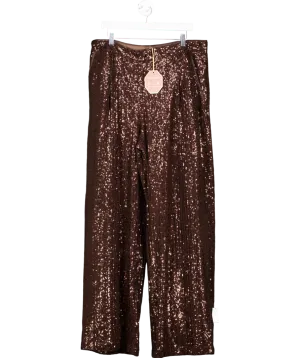 Monsoon X Sarah Corbett-winder Wide Leg Sequin Trousers Bronze UK 20