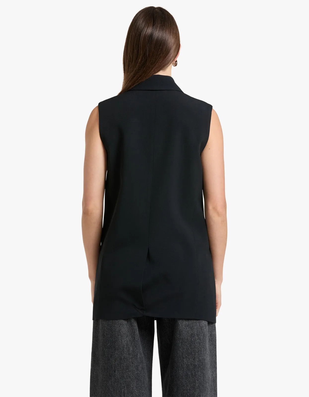 Monumental Sleeveless Blazer - Black