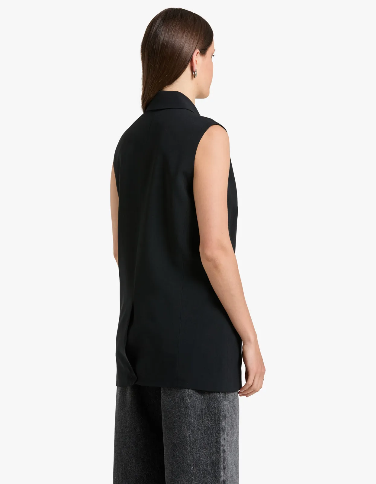 Monumental Sleeveless Blazer - Black