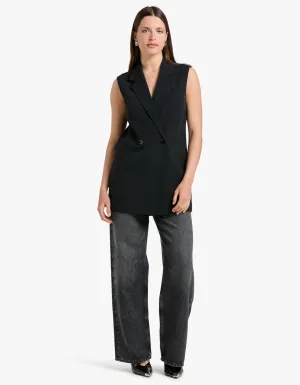 Monumental Sleeveless Blazer - Black