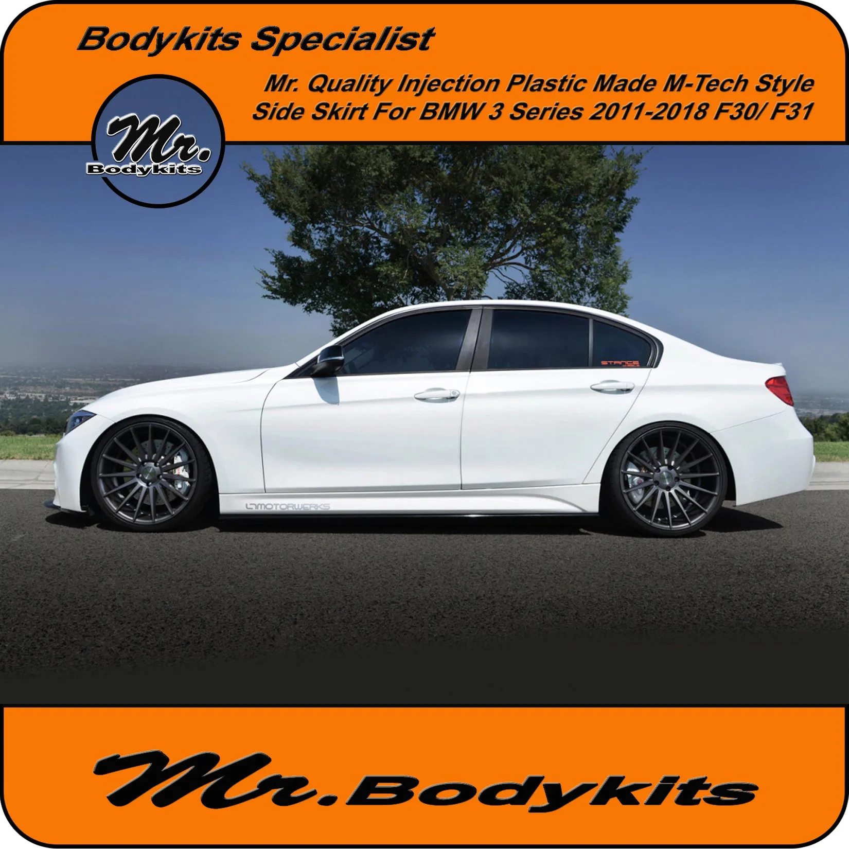 Mr. M-Tech Style Plastic Side Skirt For BMW F30/31 2011-2018 Sedan/Wagon 3 Series