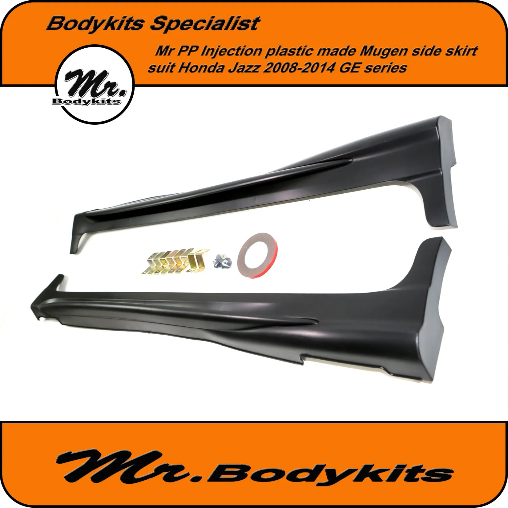 Mr Plastic Mugen Side Skirt Suit Honda Jazz 2008-2014 GE Series, Great Fitment