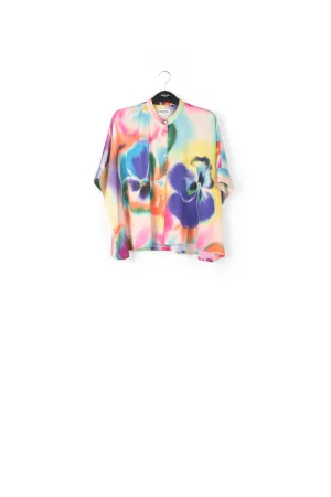 Multicolor oversized shirt with floral print