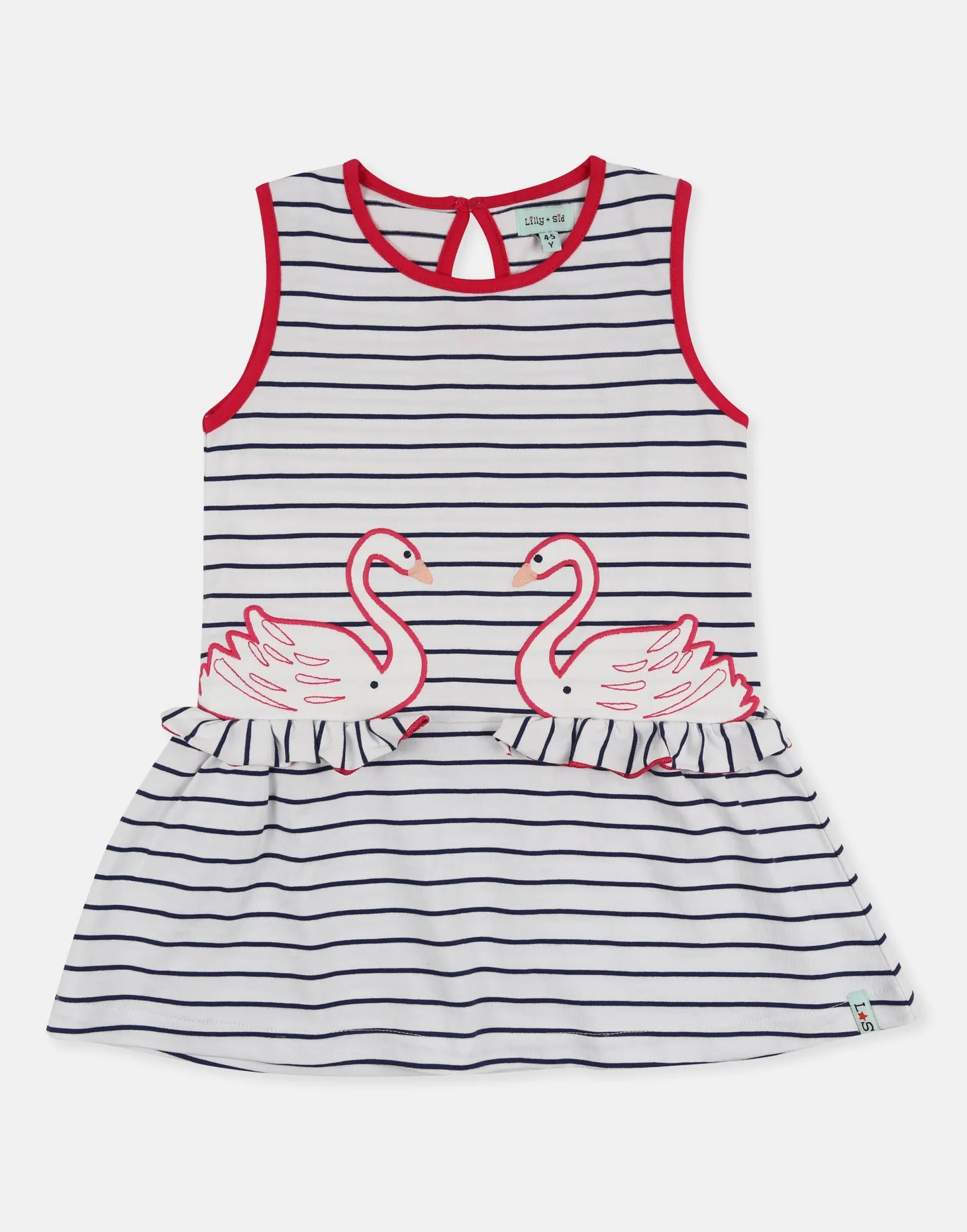 Multicoloured Swan Applique Dress