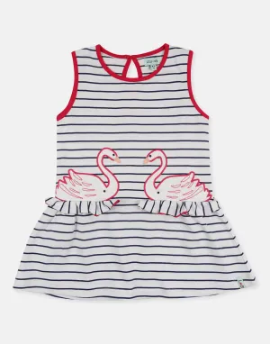 Multicoloured Swan Applique Dress