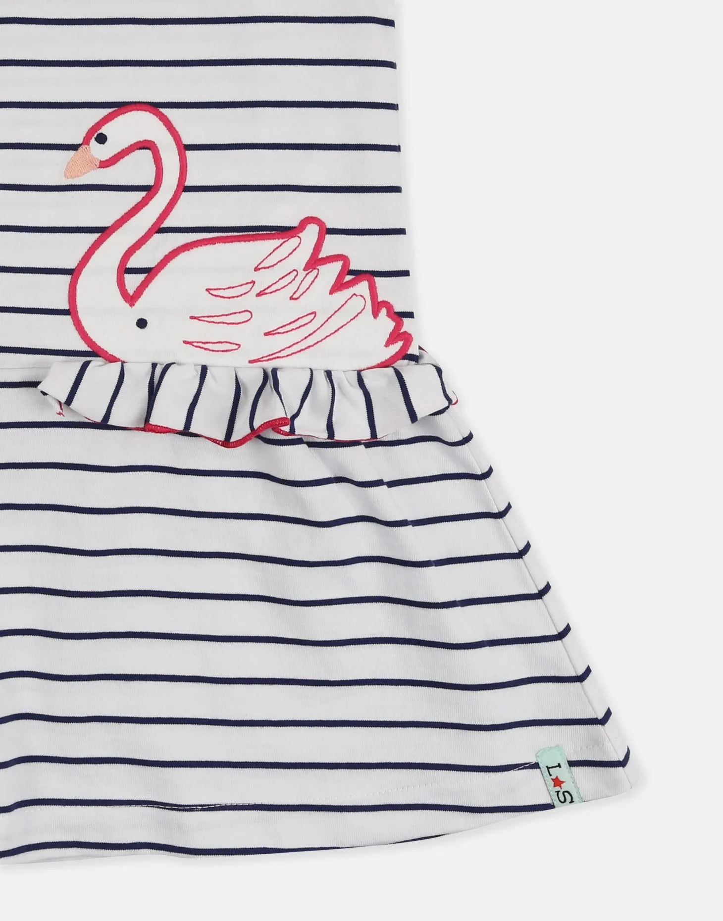 Multicoloured Swan Applique Dress