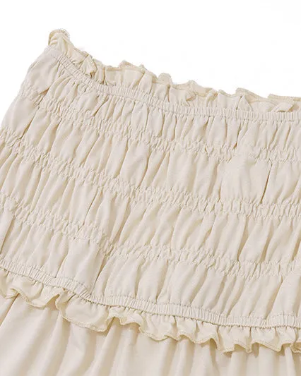 Navel-Baring Low-Cut Short Vest French Pleated Skirt Suit