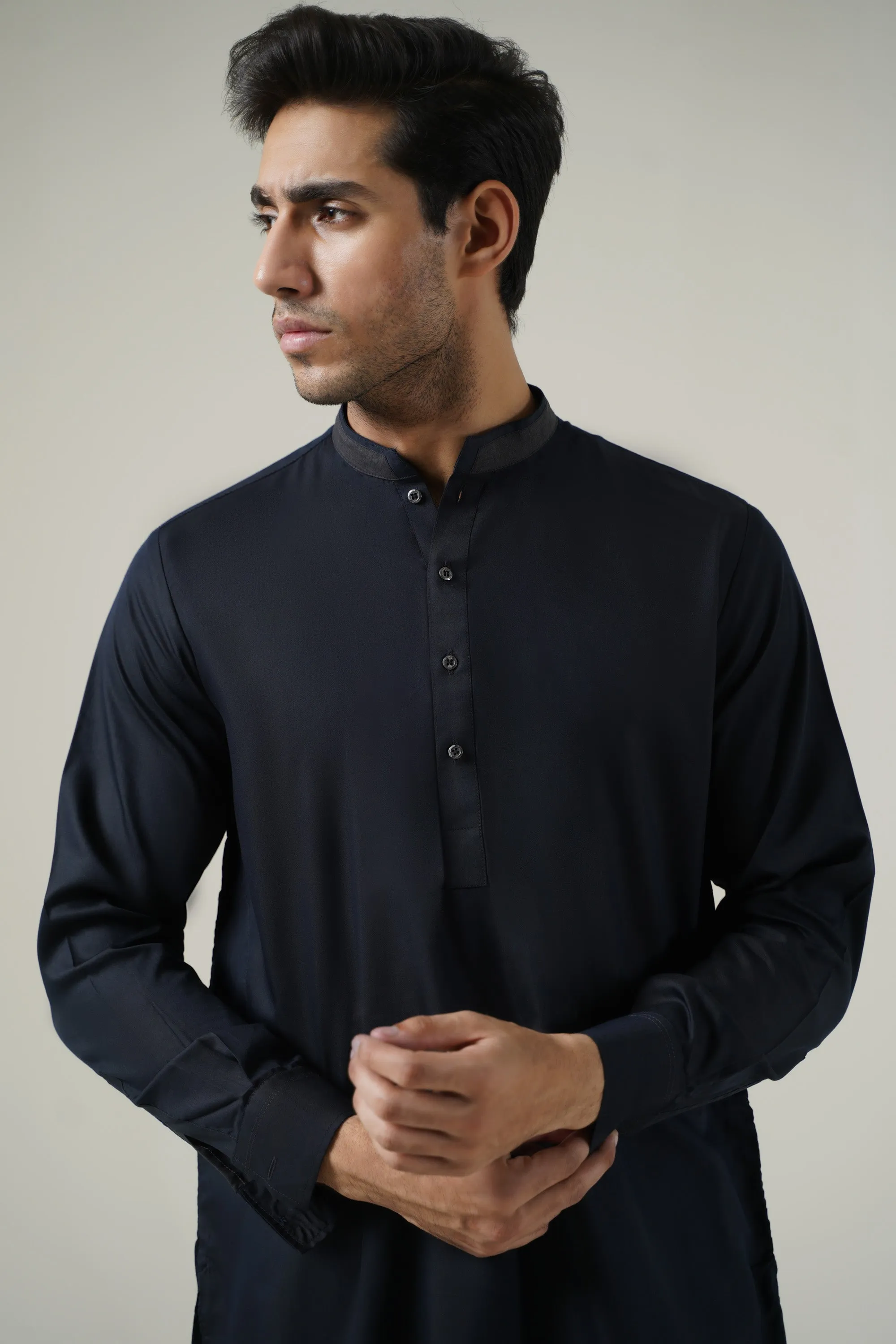 Navy Mens Kurta Trouser
