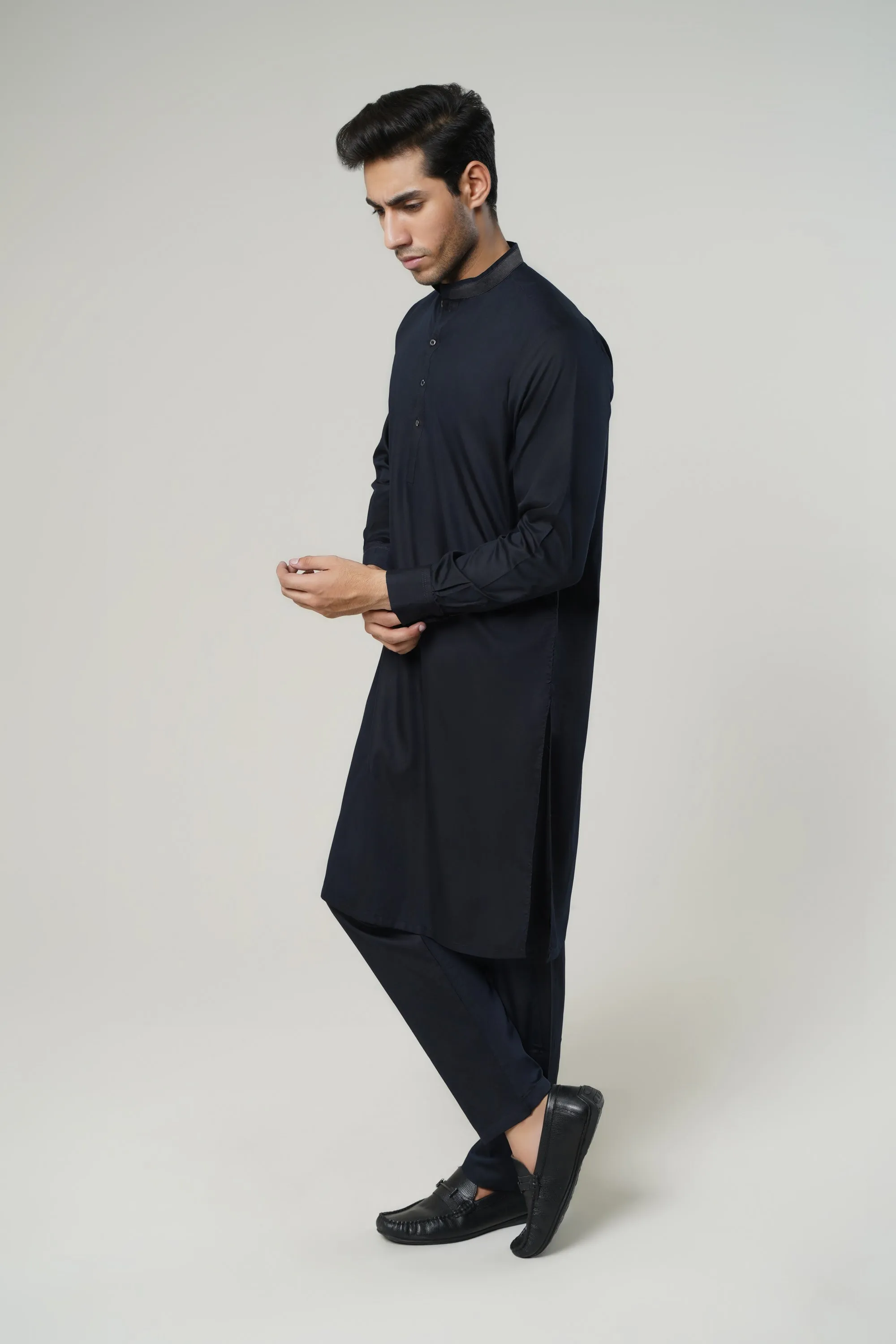 Navy Mens Kurta Trouser