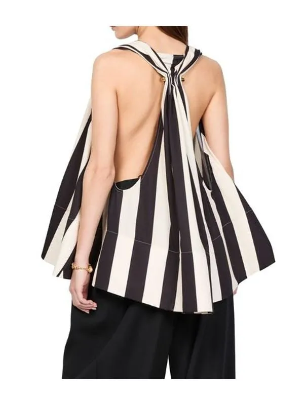 NORMA Stripe V-Neck Sleeveless Top