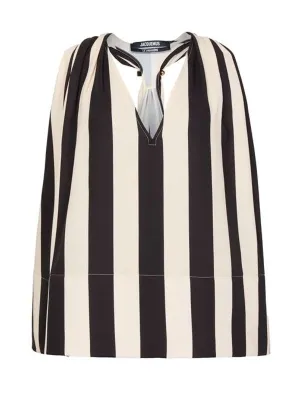 NORMA Stripe V-Neck Sleeveless Top