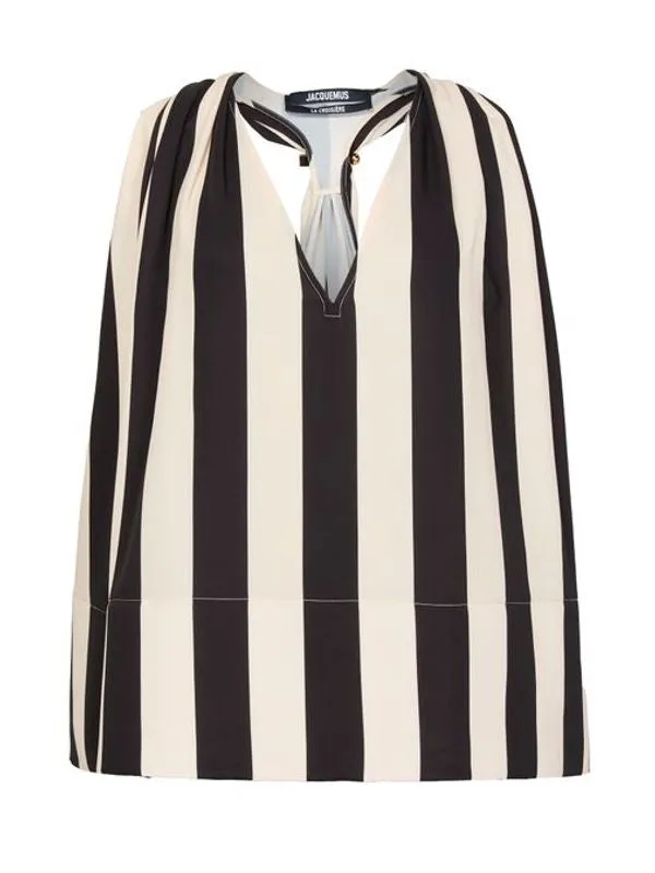 NORMA Stripe V-Neck Sleeveless Top