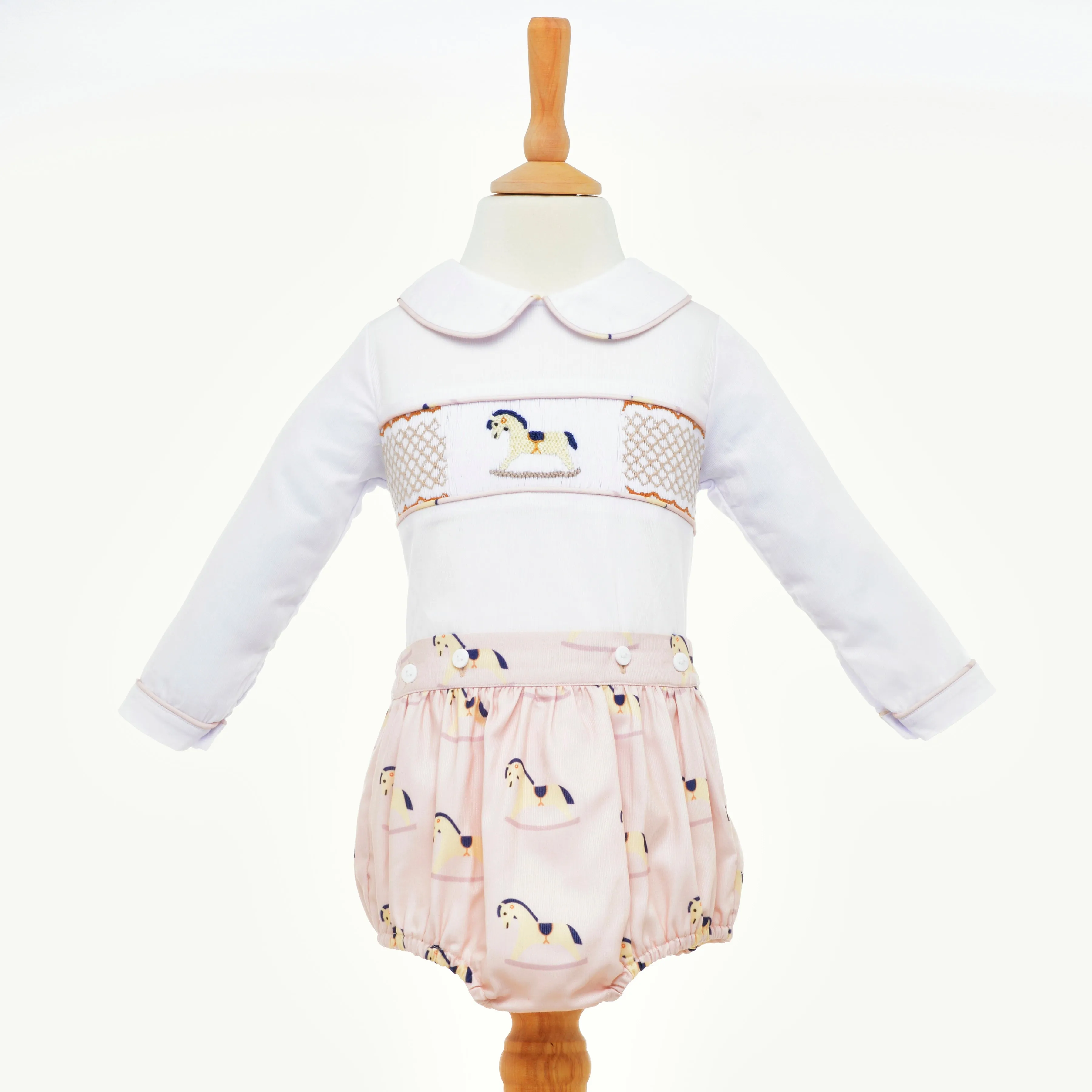 Ocean Baby Boys Camel Rocking Horse Smocked Buster Suit Set (NB-3Yrs)
