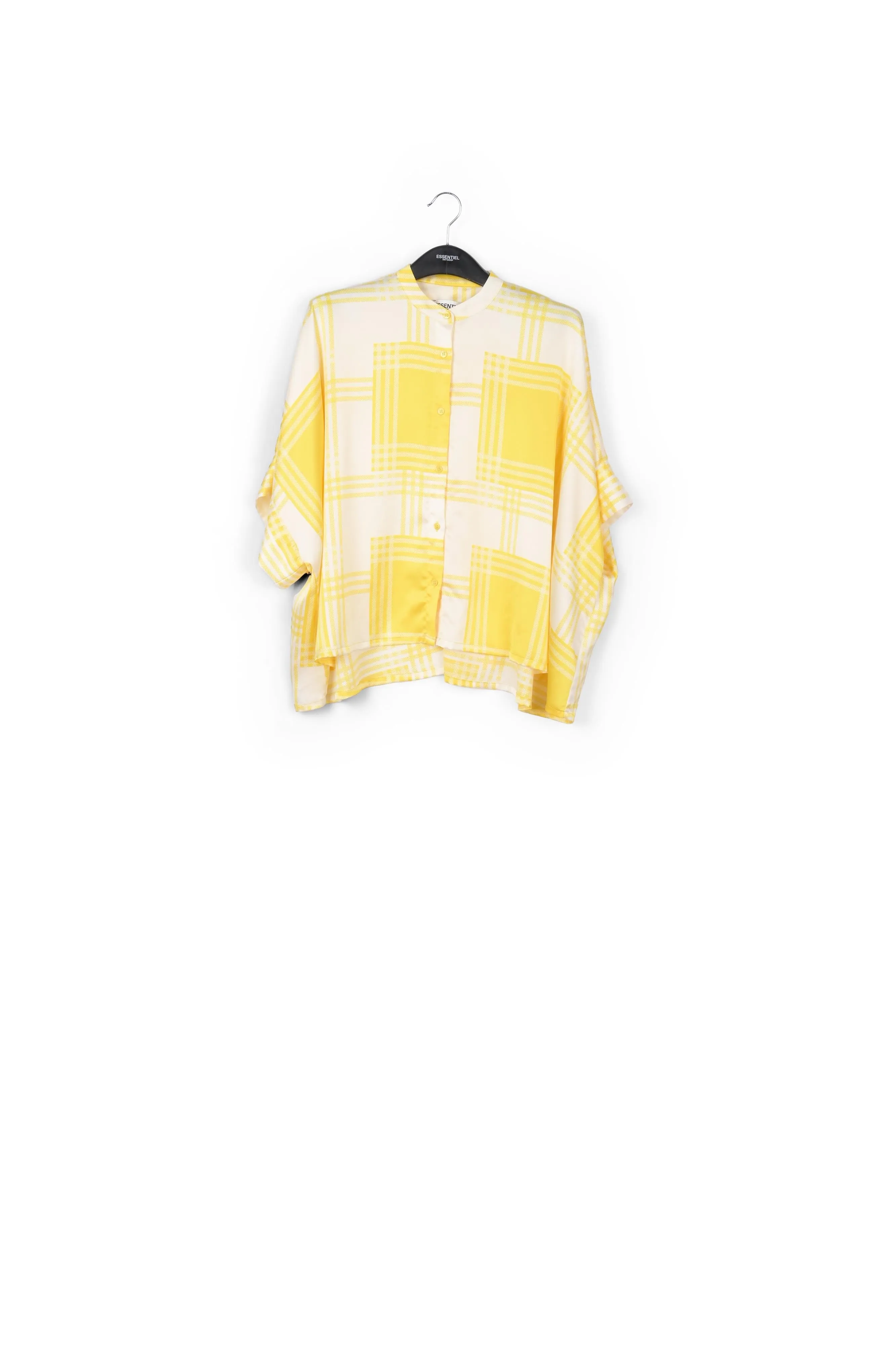 Off-white oversized shirt with yellow check motif
