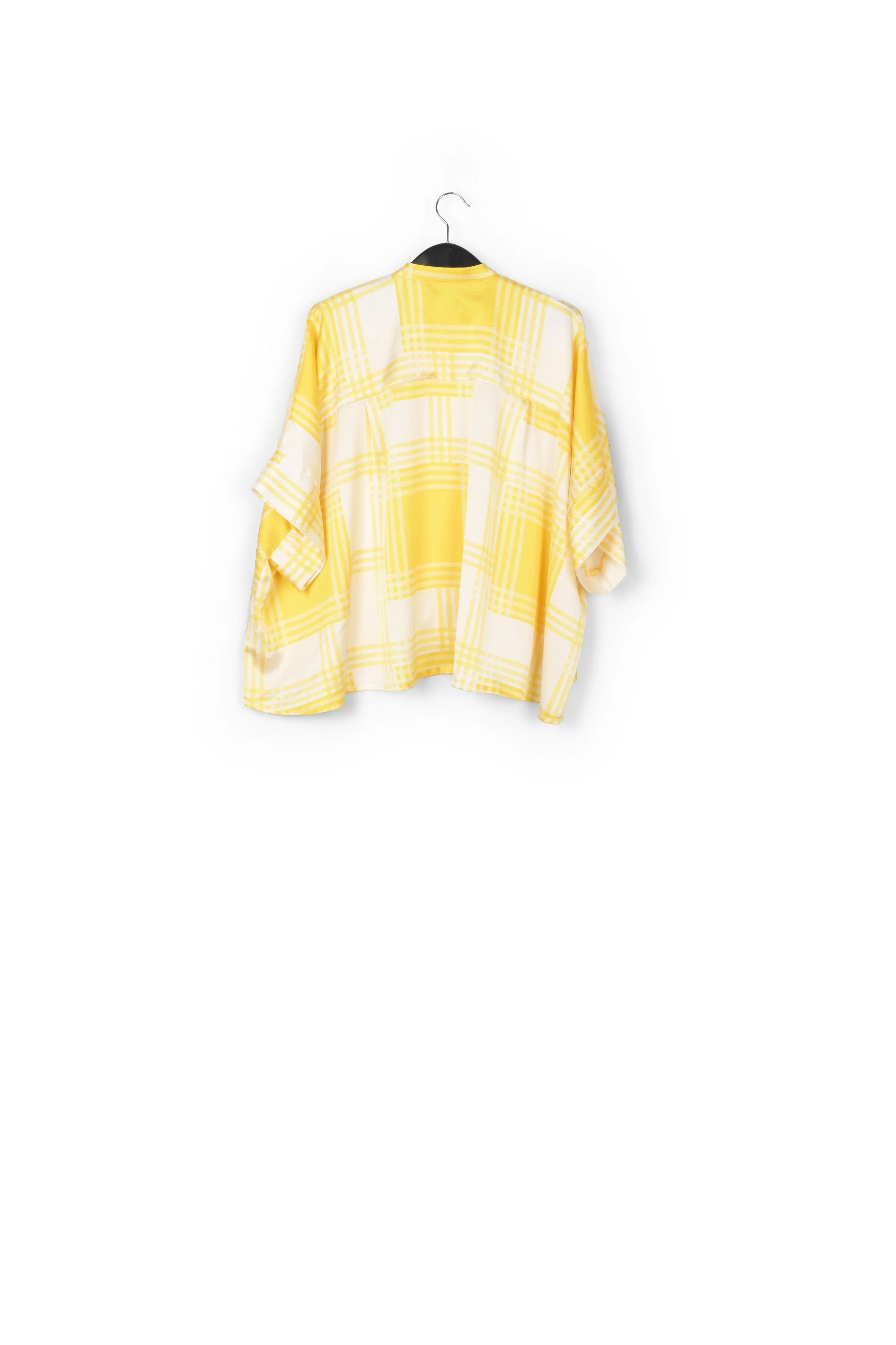 Off-white oversized shirt with yellow check motif