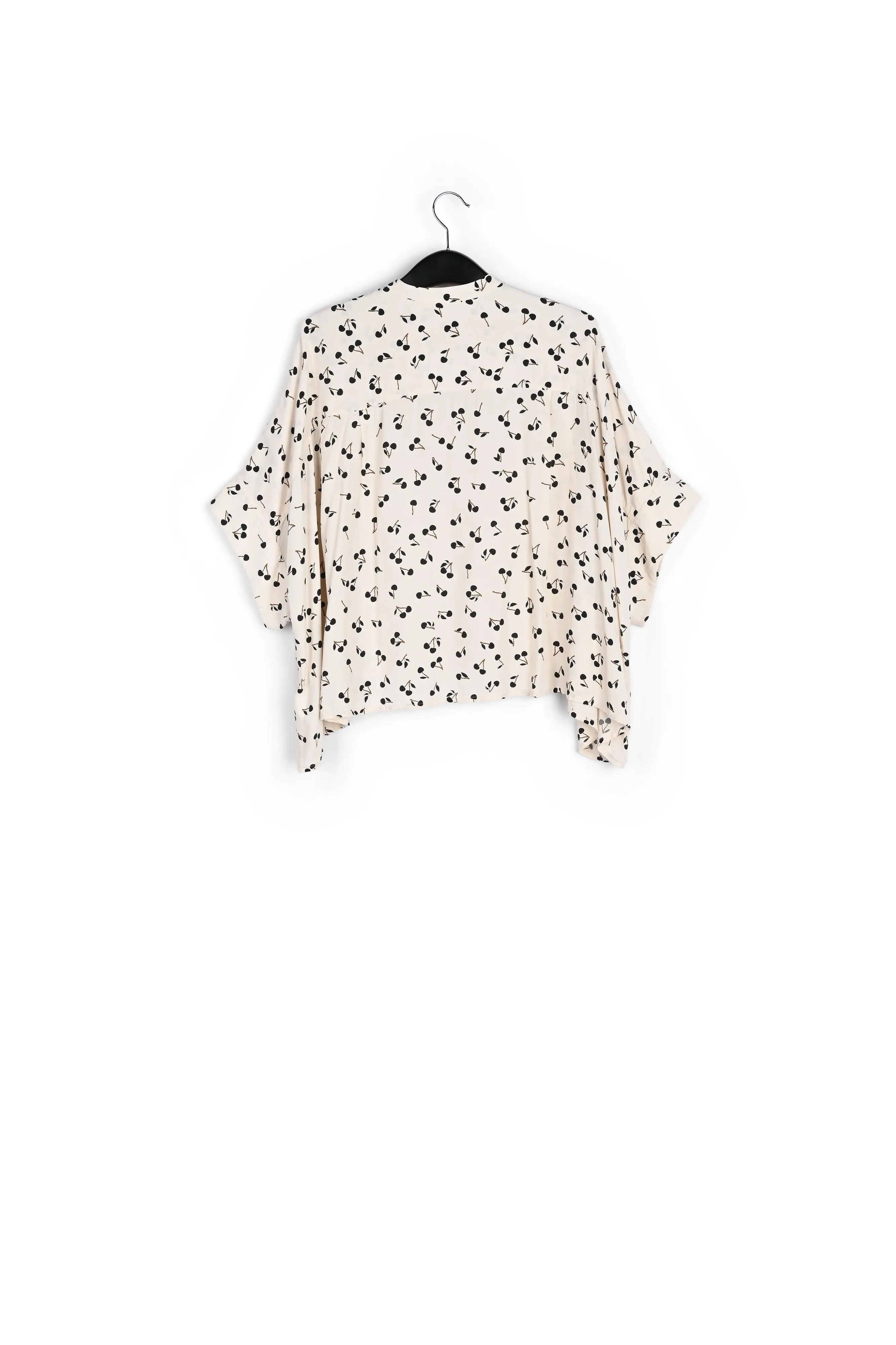 Off-white oversized top with black cherries motif